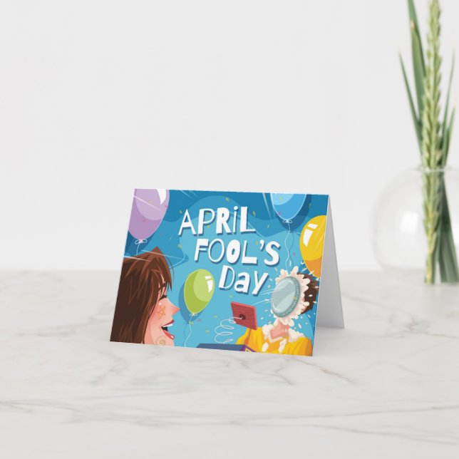 Aprilscherz Feiertagskarte (Vorderseite)