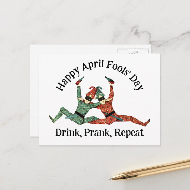 Aprilscherz Postkarte (Vorderseite/Rückseite Beispiel)