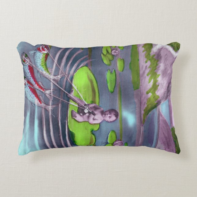 Aprilscherz Vintage französische Postkarte Dekokissen (Vorderseite)