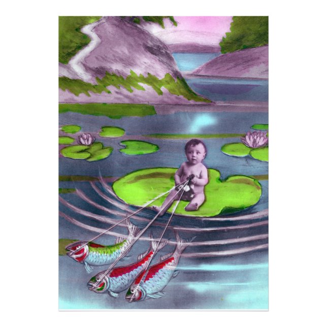 Aprilscherz Vintage französische Postkarte Fotodruck (Vorne)