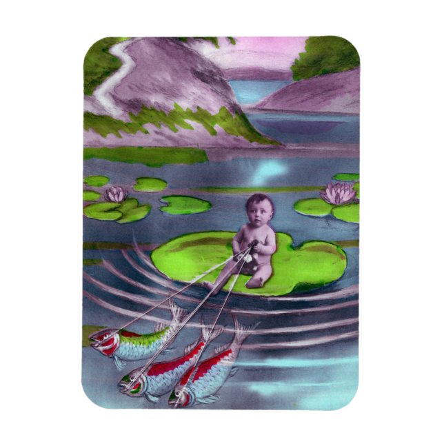 Aprilscherz Vintage französische Postkarte Magnet (Vertikal)