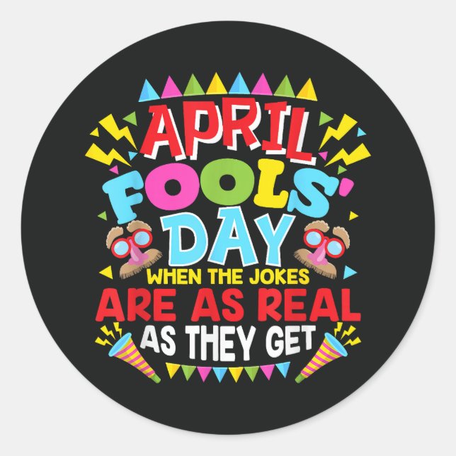 Aprilscherztag Runder Aufkleber (Vorderseite)