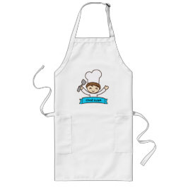 Apron for Kids with Hand-Drawn Masterchef Print Lange Schürze