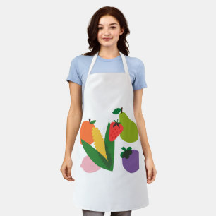 Apron mit Allover-Druck, Mittel Obst und Gemüse  Schürze