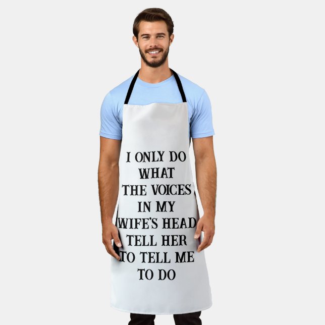 Apron mit Ganzkörperdruck - Scherz des Ehemanns un Schürze (Getragen)
