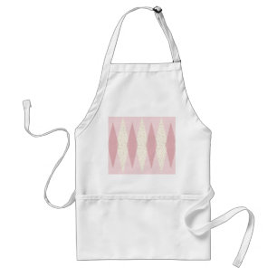 Apron mit rosa Argyle-Muster im Stil der Mitte des Schürze