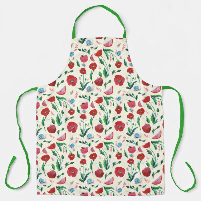 Apron voor appels en papavers schort schürze (Vorderseite)