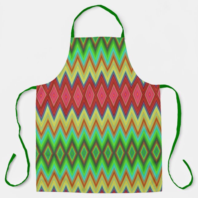 Apron with vibrant, geometric diamond patterns  schürze (Vorderseite)