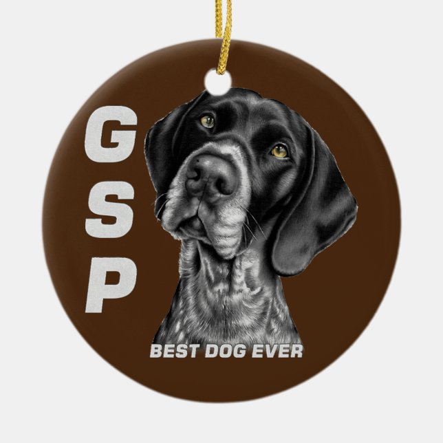 APS Deutscher Kurzer Hasenpointer Dog Mama Vater B Keramik Ornament (Vorne)