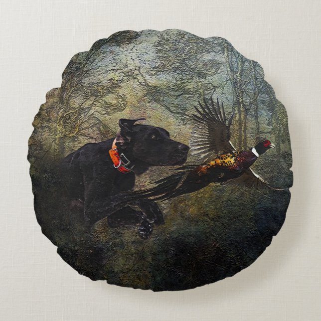 APS, Jagdfasan Rundes Kissen (Vorderseite)