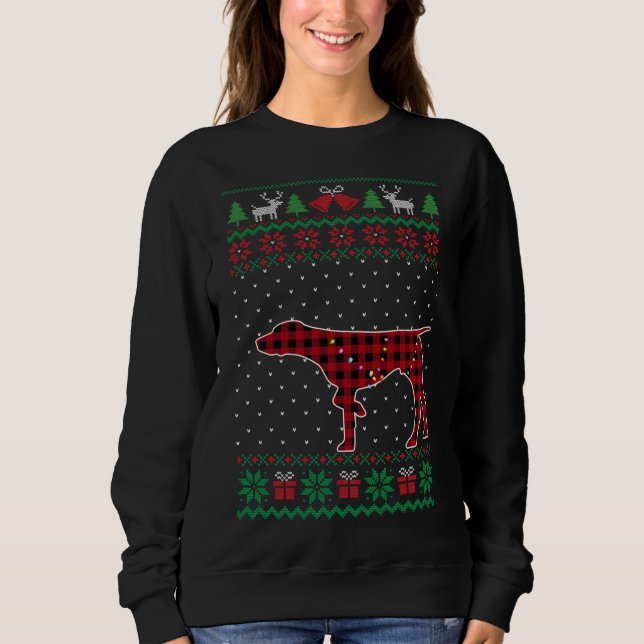 APS Red Kariert Buffalo Funny Ugly Christmas Sweat Sweatshirt (Vorderseite)