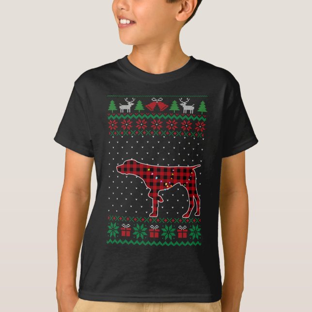 APS Red Kariert Buffalo Funny Ugly Christmas Sweat T-Shirt (Vorderseite)