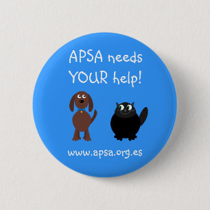 APSA Tierschutz-Wohltätigkeit-Cartoon-Hund u. Button