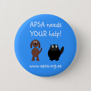 APSA Tierschutz-Wohltätigkeit-Cartoon-Hund u. Button