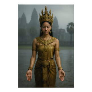 Apsara im Regen Fotodruck