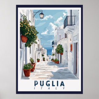 Apulien, Italien: Ein Retro Poster