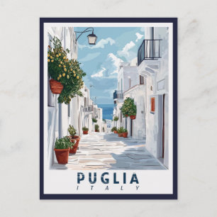 Apulien, Italien: Ein Retro Postkarte