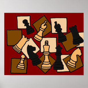 AQ - Abstrakt Art Schach Board Poster