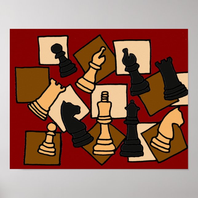 AQ - Abstrakt Art Schach Board Poster (Vorne)