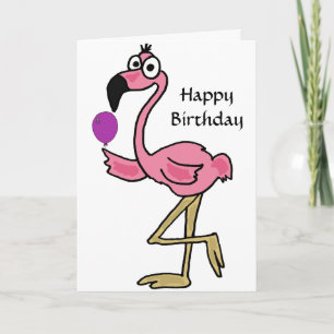 AQ - Funny Flamingo Birthday Card Karte