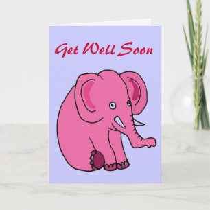AQ - Funny Pink Elephant erhält Well Card Karte