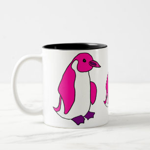 AQ-, rosa Penguin-Cartoon-Tasse Zweifarbige Tasse