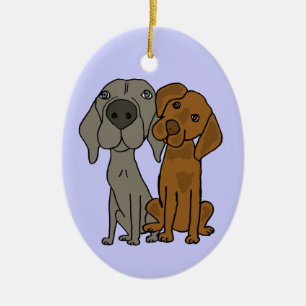 AQ-, Weimaraner und Zeiger-Verzierung Keramikornament