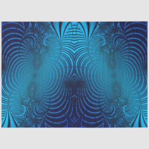 Aqua Abstrakt Fraktal 13 Decoupage Seidenpapier