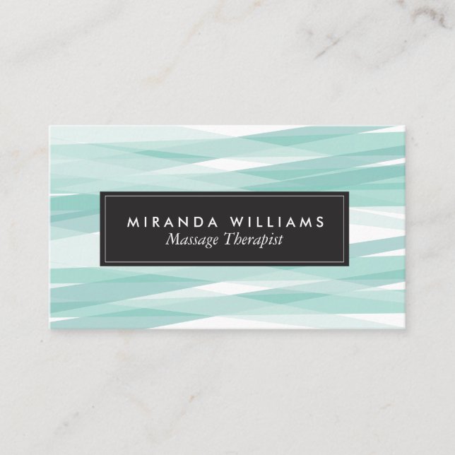 Aqua Abstrakt Ribbons Business Cards Visitenkarte (Vorderseite)