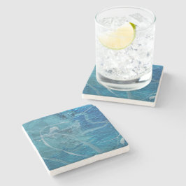 Aqua Abstrakt Steinuntersetzer
