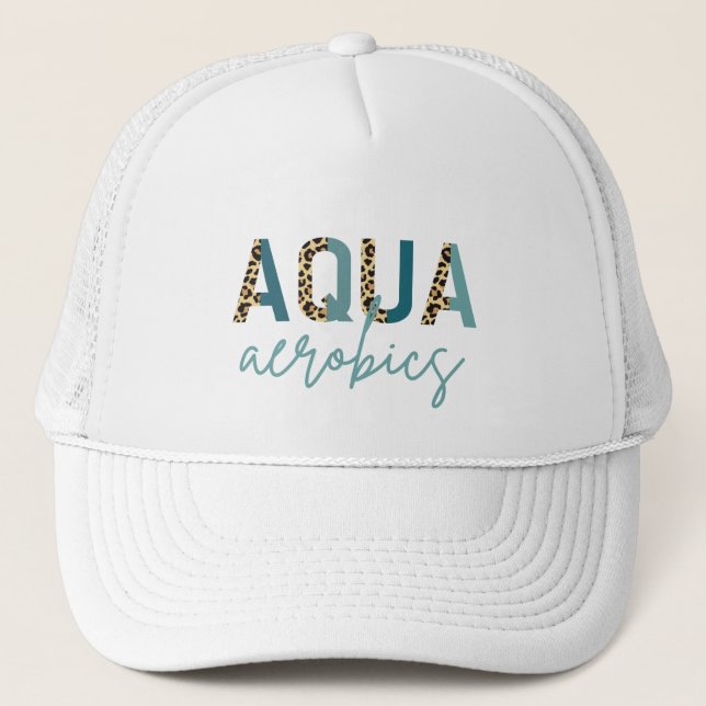 Aqua Aerobics Cheetah Print Aqua Aerobics Geschenk Truckerkappe (Vorderseite)