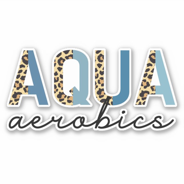 Aqua Aerobics Cheetah Print Water Aerobics Geschen Aufkleber (Vorderseite)