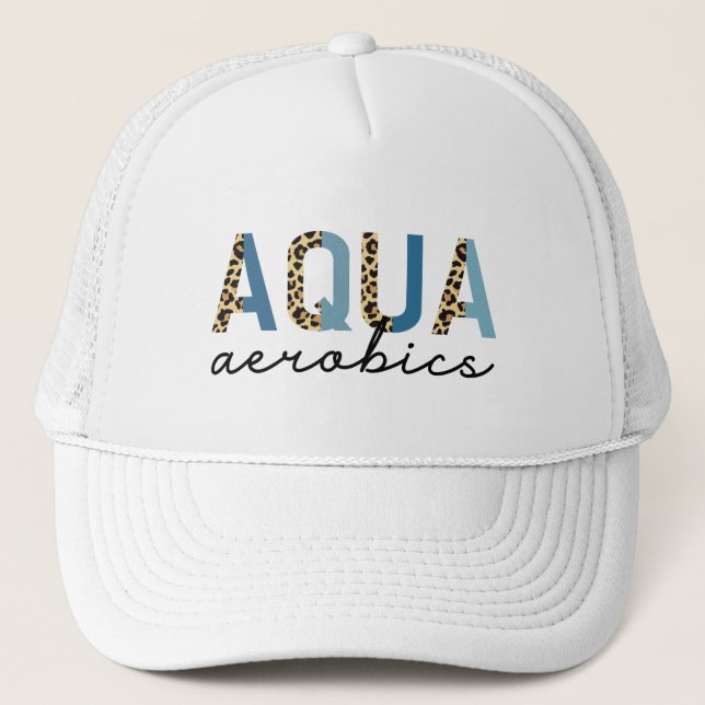 Aqua Aerobics Cheetah Print Water Aerobics Geschen Truckerkappe (Vorderseite)