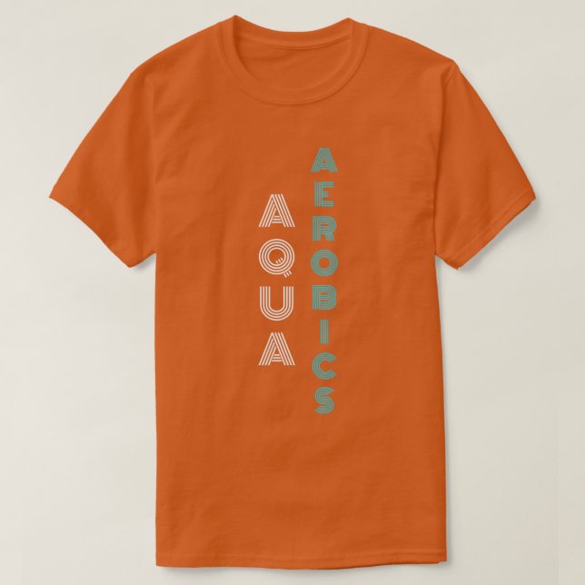 Aqua Aerobics stilvolle blau-weiße Typografie Gi T-Shirt (Design vorne)
