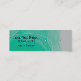 Aqua Alcohol Ink Juwelier Display Business Card Mini Visitenkarte