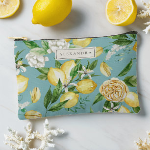 Aqua   Amalfi Küste Lemon Blossom Personalisiert Zubehörtasche