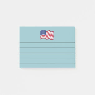 Aqua American Flag Post It Notes Gift Post-it Klebezettel