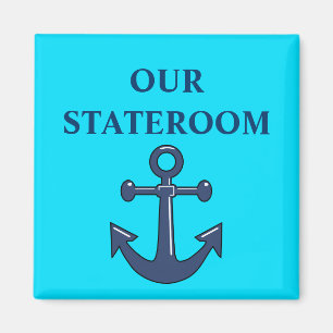 Aqua Anchor Cabin Door Marker Magnet