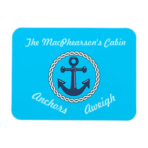 Aqua Anchors Aweigh Aqua Stateroom Door Marker Magnet