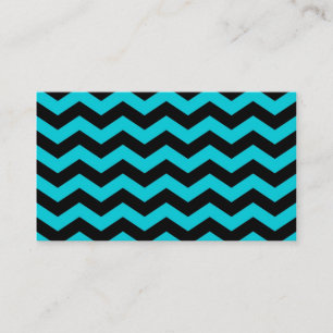 Aqua and Black Zig Zag Pattern Visitenkarte
