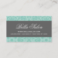 Aqua and Charcoal Gray Elegante Vintag Damask
