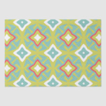 Aqua and Chartreuse Tiki Tissue Paper