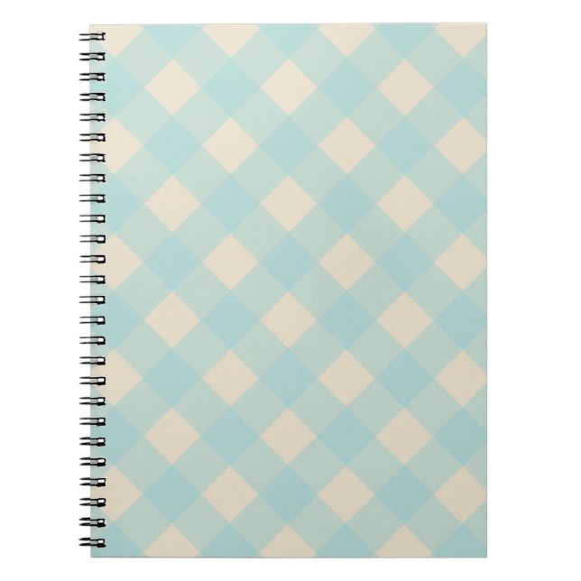Aqua and Cream Gingham Notebook Notizblock (Vorderseite)