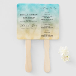 Aqua and Gold Ombre Foil Fächer