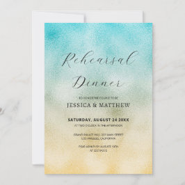 Aqua and Gold Ombre Foil Probe Einladung