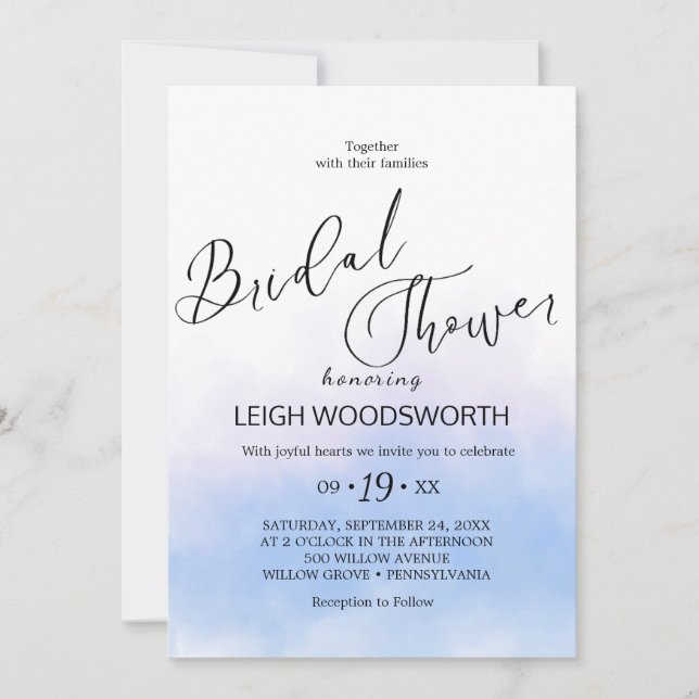 Aqua and Gold Watercolor Beach Brautparty Einladung (Vorderseite)