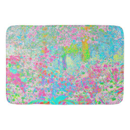 Aqua and Hot Pink Sunrise in My Rubio Garden Badematte