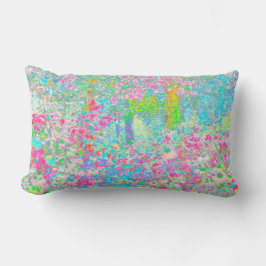 Aqua and Hot Pink Sunrise in My Rubio Garden Lendenkissen