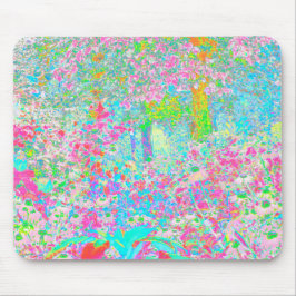 Aqua and Hot Pink Sunrise in My Rubio Garden Mousepad