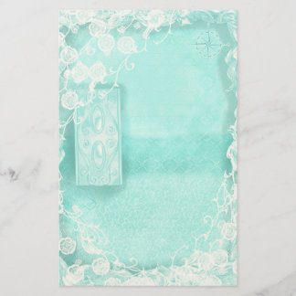 Aqua and Lace Junk Journal Briefpapier